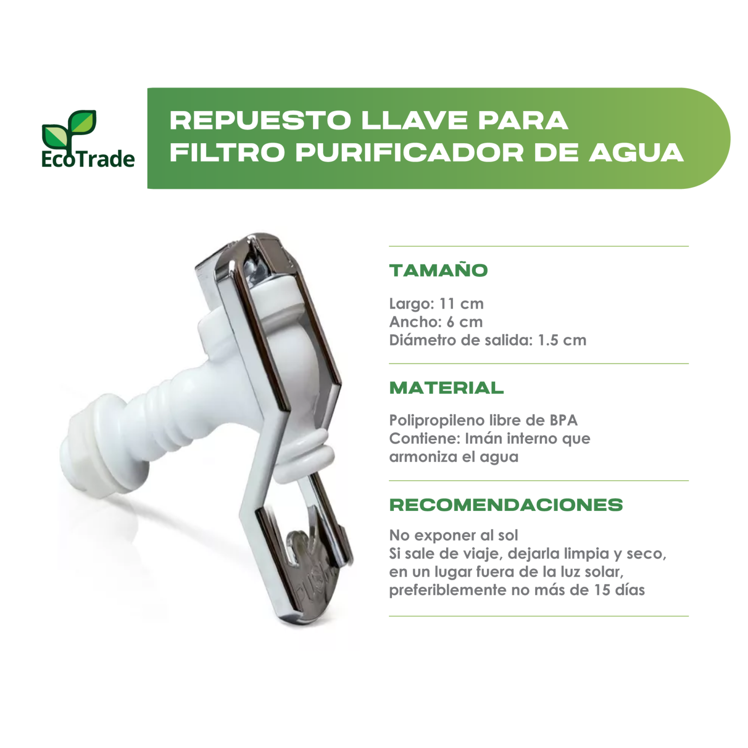 Ecotrade Filtro Purificador Agua 14 Litros mas Llave Magnetica Ecotrade - Ecotrade