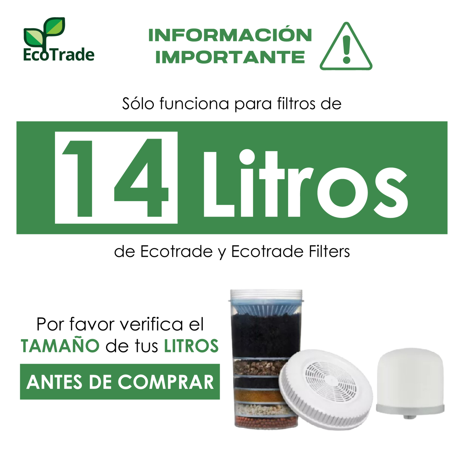Ecotrade Kit de 3 Repuestos de Filtro Purificador de 14L | Ecotrade