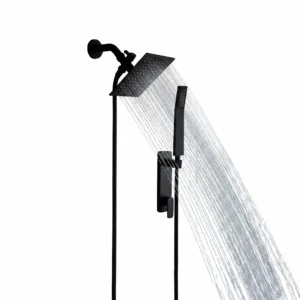 Ducha Lluvia Acero Inoxidable Negro mate Manguera Flexible