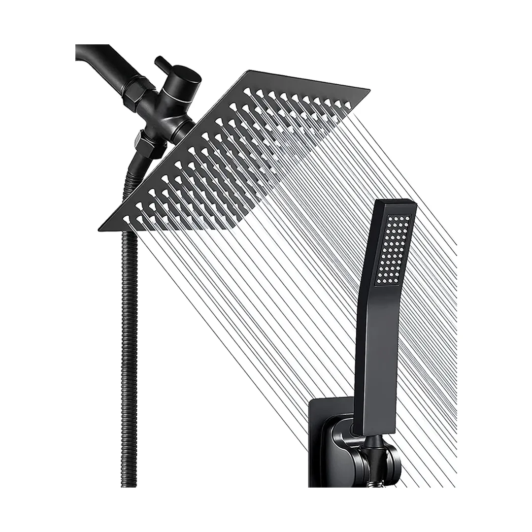 YP-8152 - Ducha Lluvia Acero Inoxidable Negro mate Manguera Flexible - PRINCIPAL