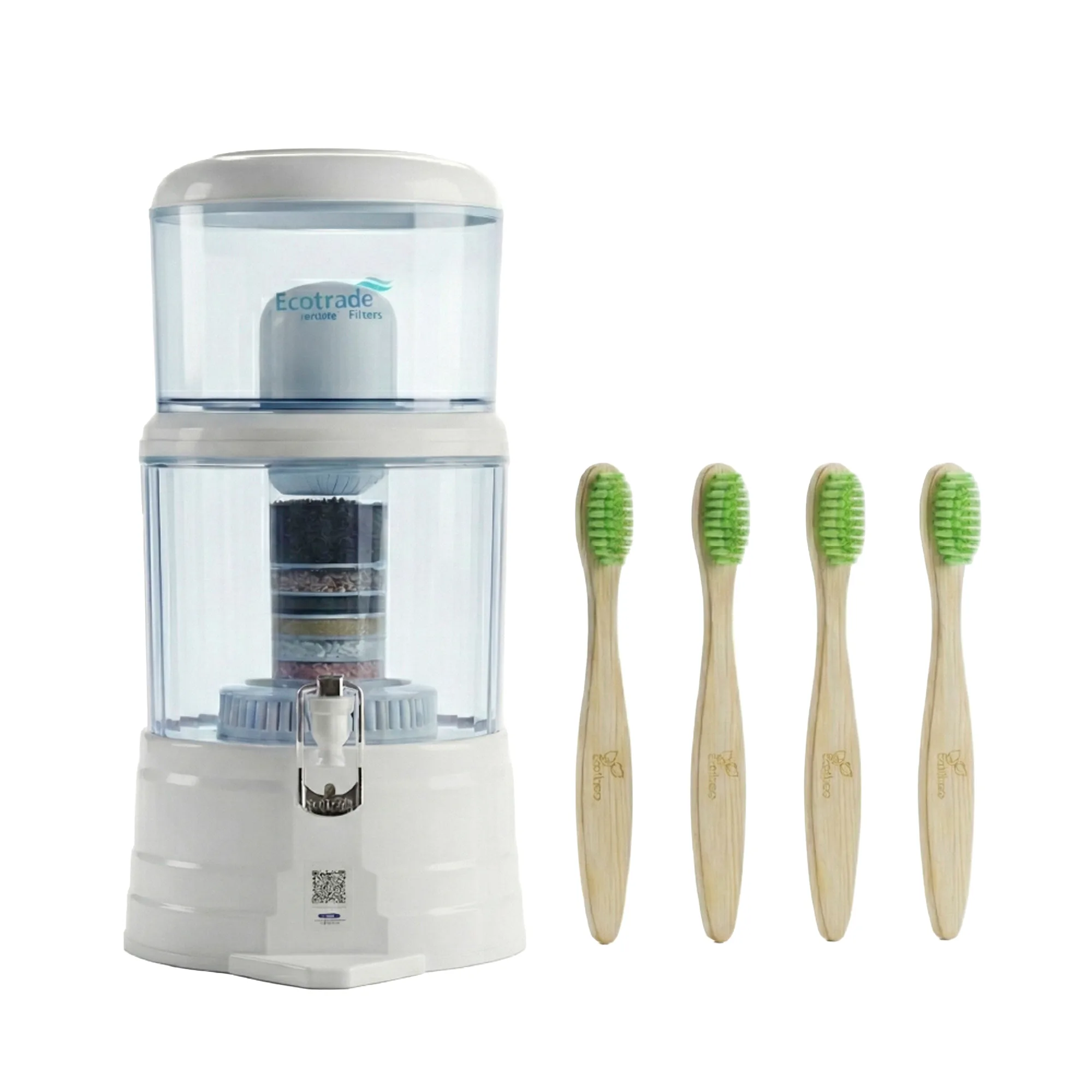 Filtro Purificador Agua 14 Litros mas 4 Cepillos Bambú Ecotrade