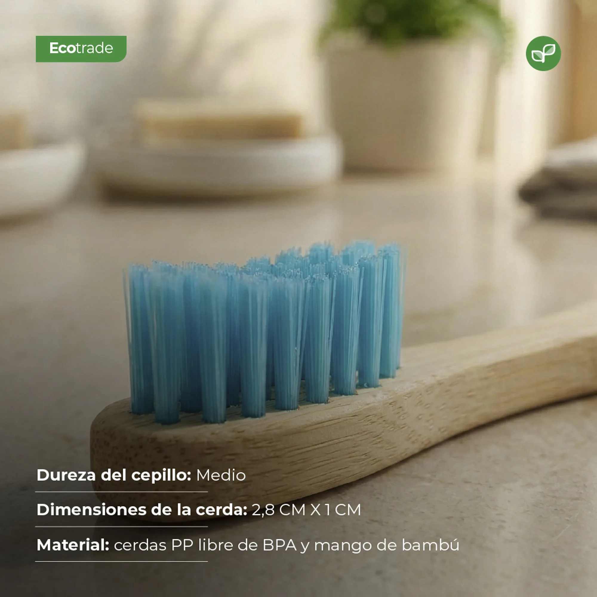 Cepillo de Dientes en Bambú Adulto Azul 7 Unidades Ecotrade - Imagen 3