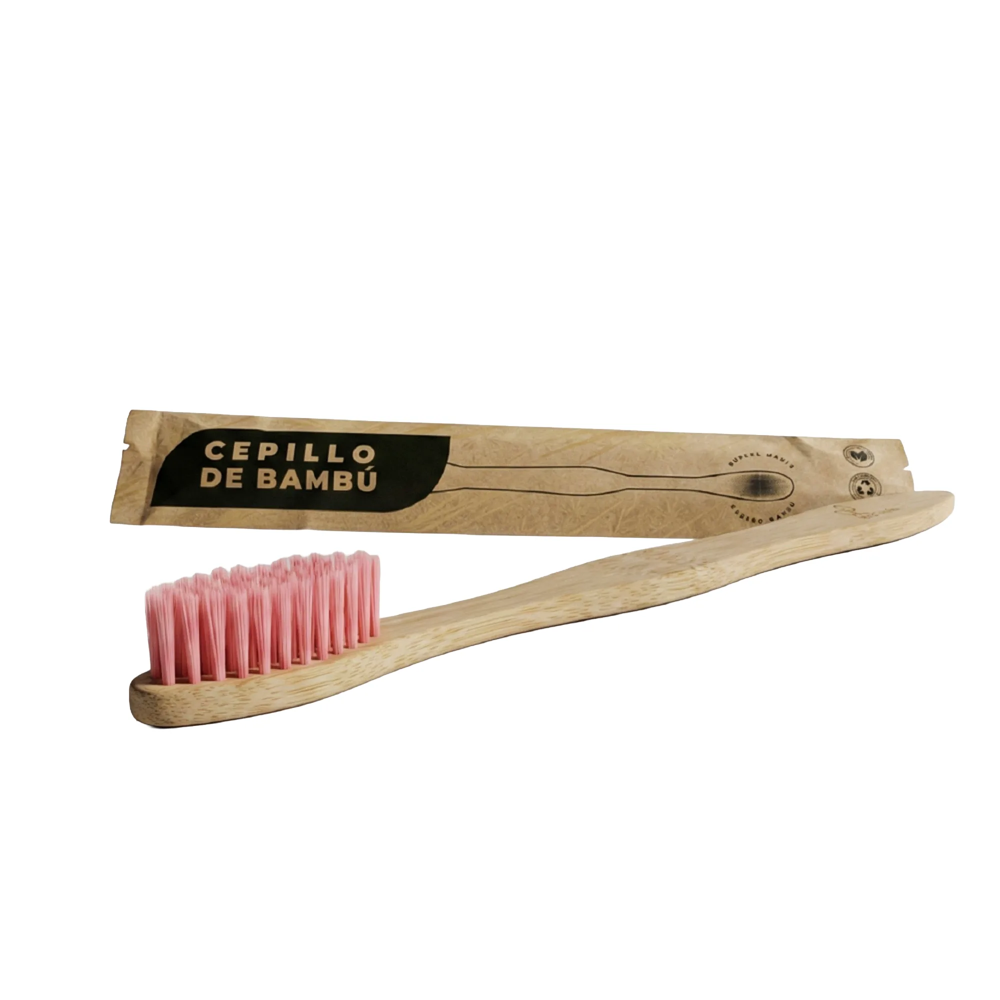 Cepillo de Dientes en Bambú para Adulto Rosado Ecotrade
