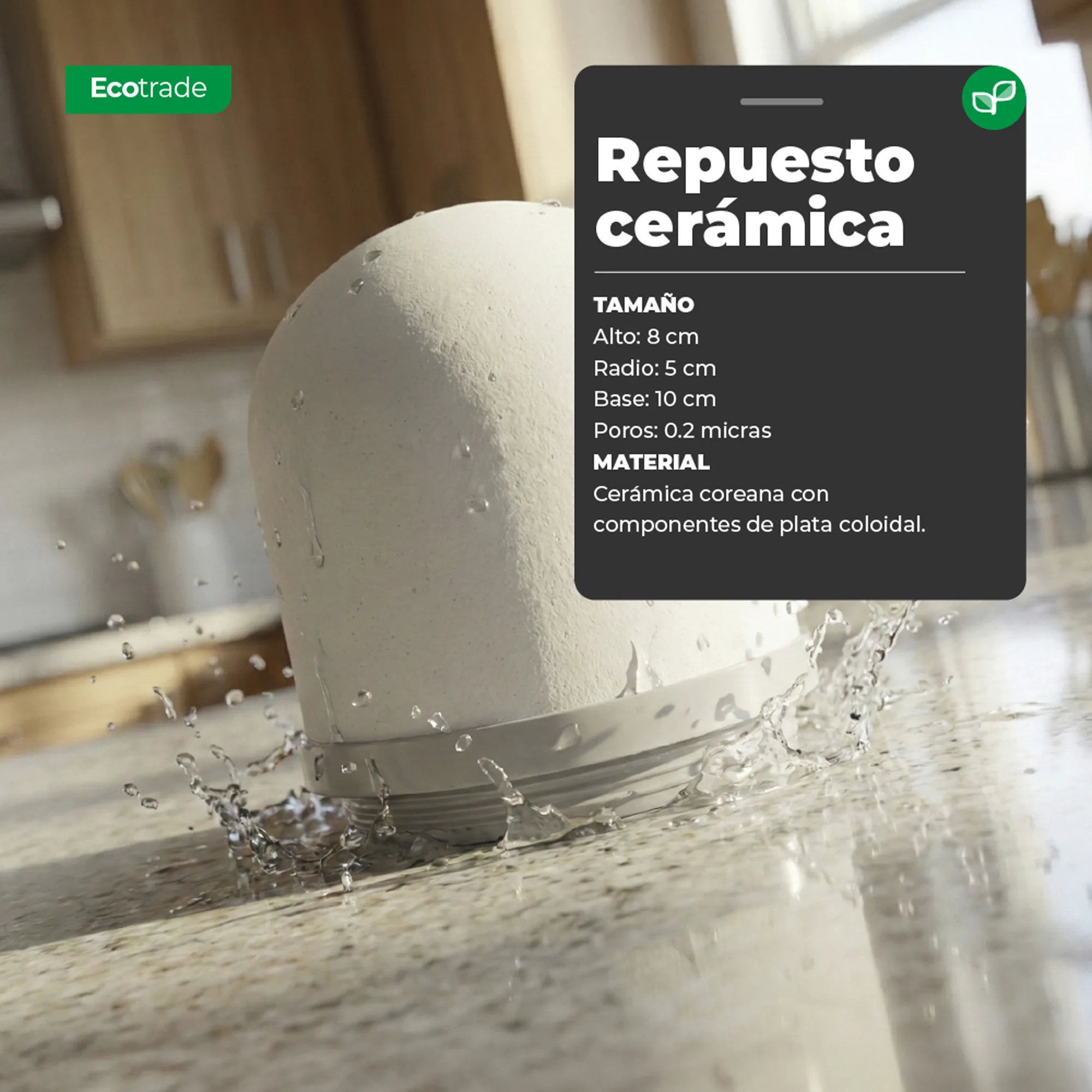 Cerámica Coreana Filtro Purificador Tipo Tornillo Ecotrade - Imagen 3