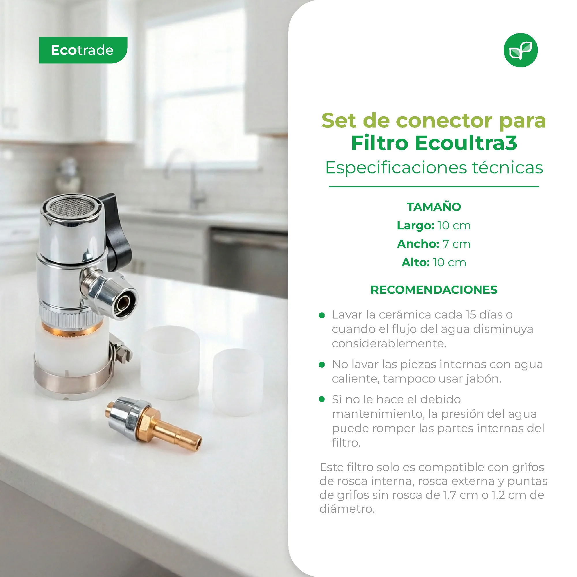 Set de Conector Para Filtro Ecoultra3 Ecotrade Filters - Imagen 4