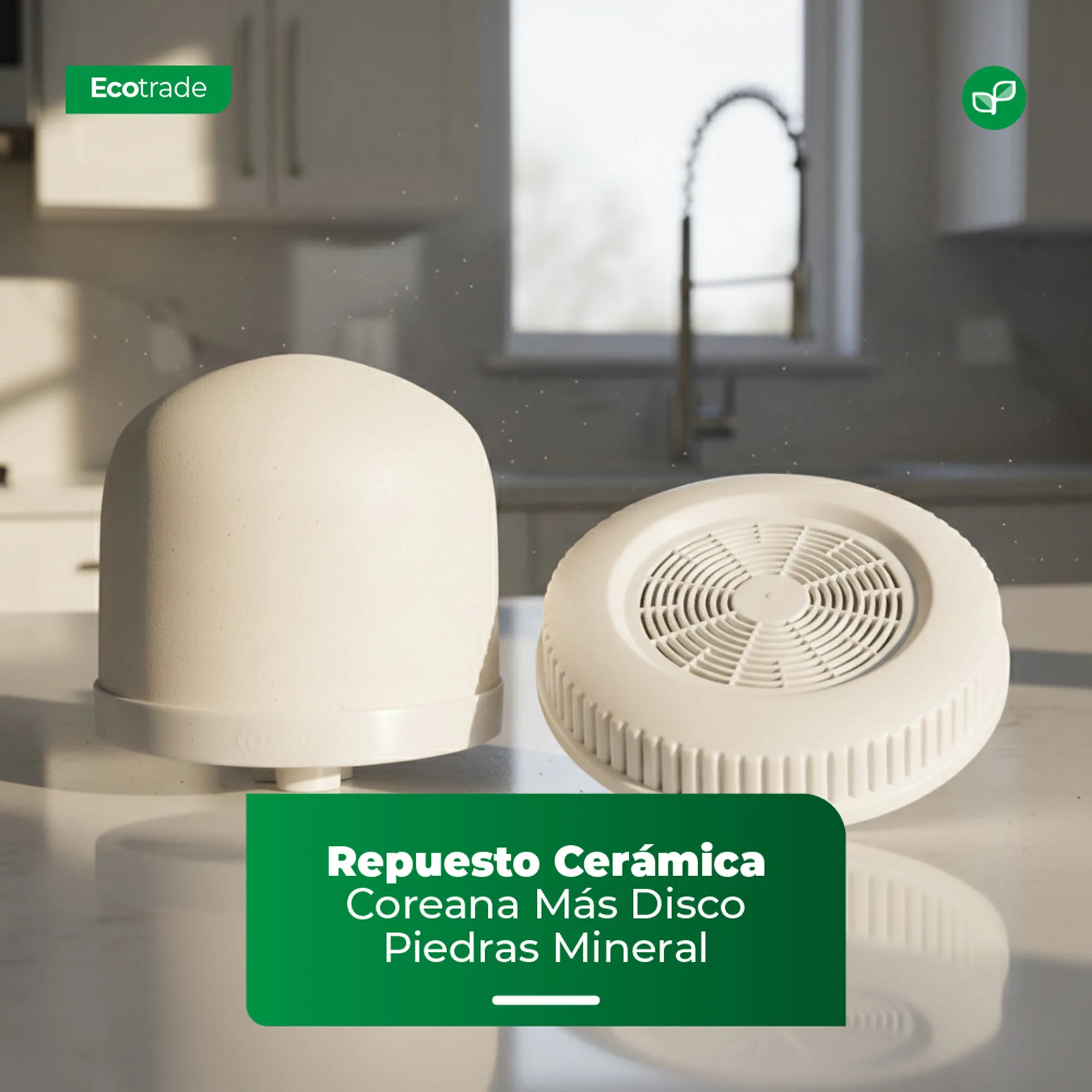 Repuesto Cerámica Coreana Mas Disco Piedras Mineral Ecotrade - Imagen 2