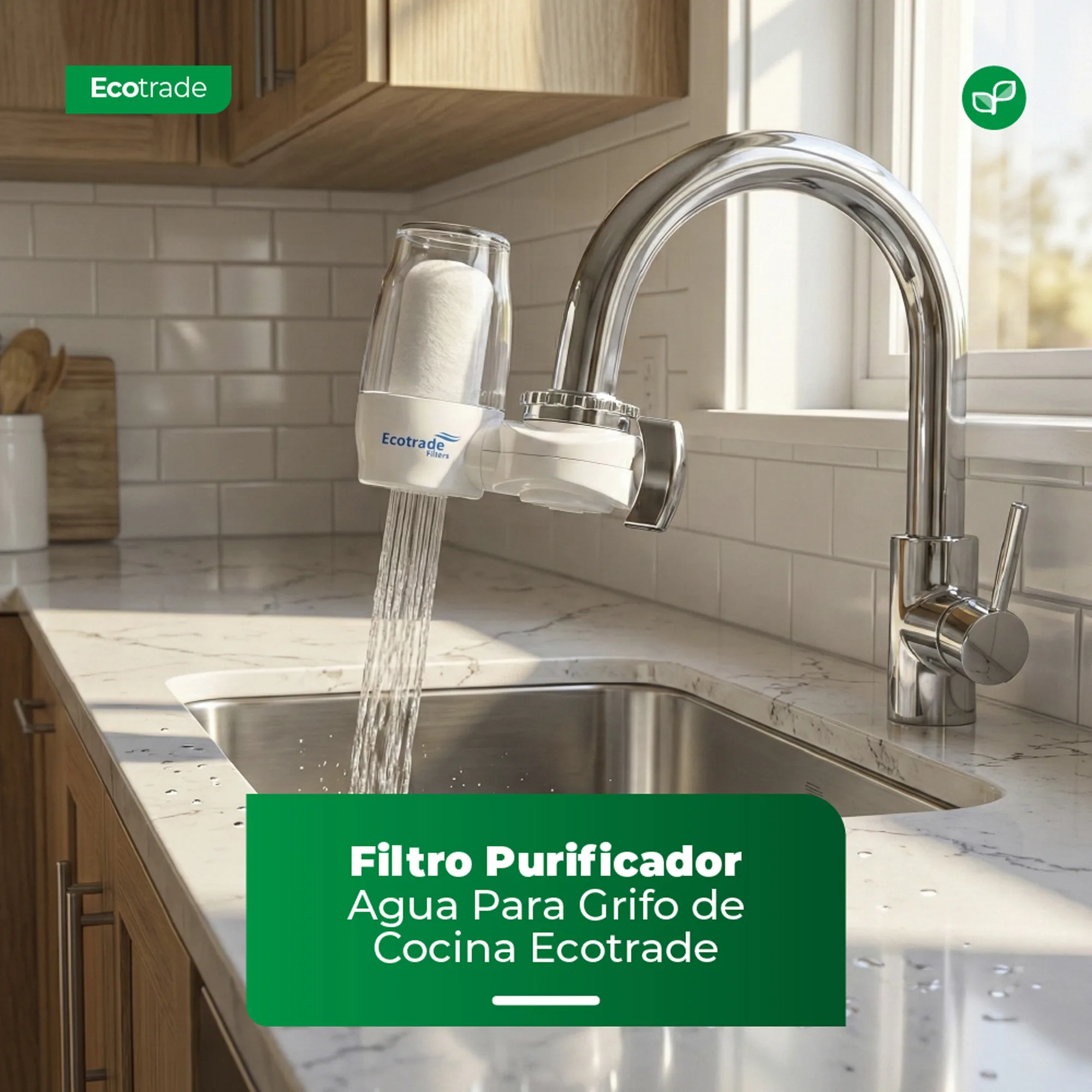 Filtro Purificador Agua Para Grifo de Cocina Ecotrade - Imagen 2
