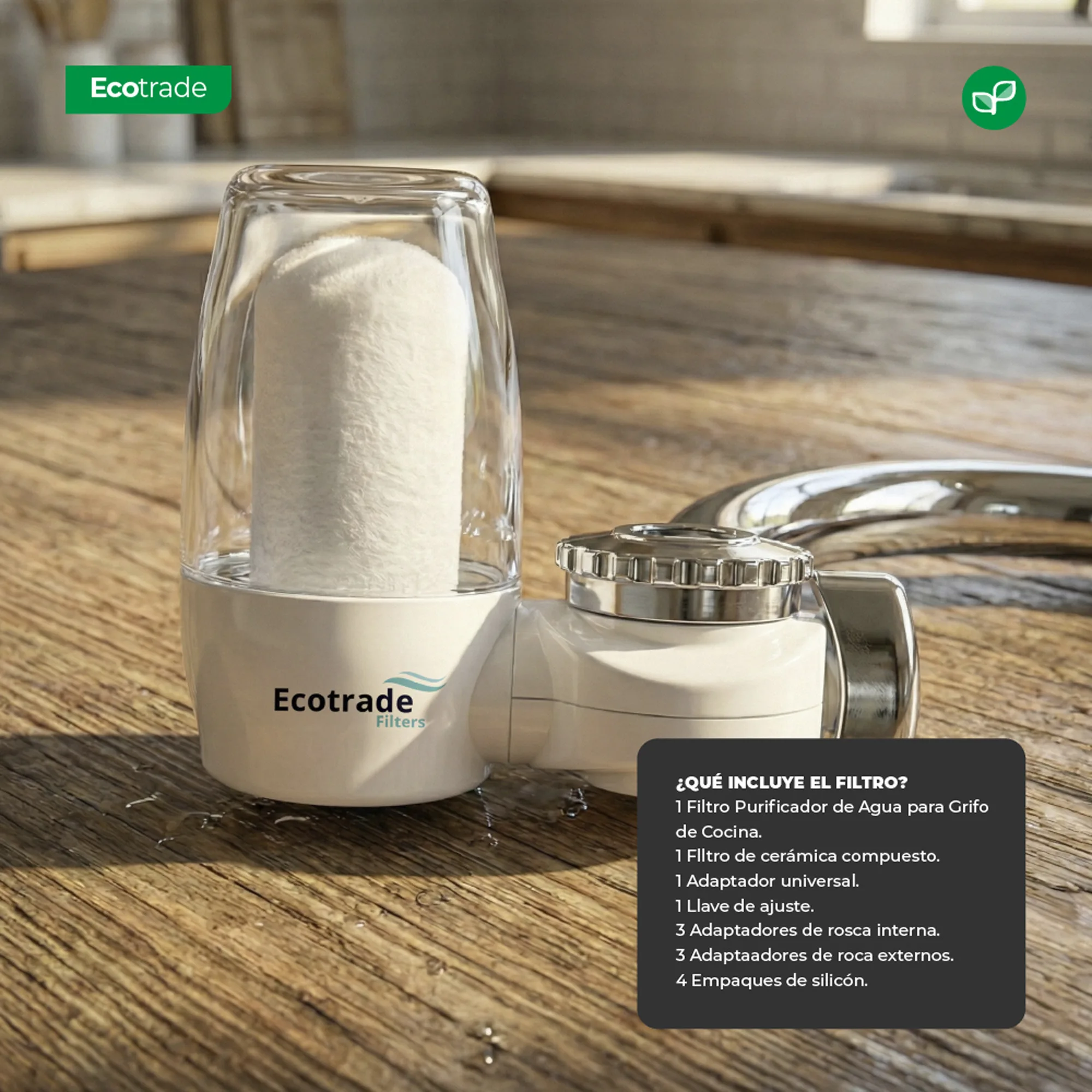 Filtro Purificador Agua Para Grifo de Cocina Ecotrade - Imagen 4