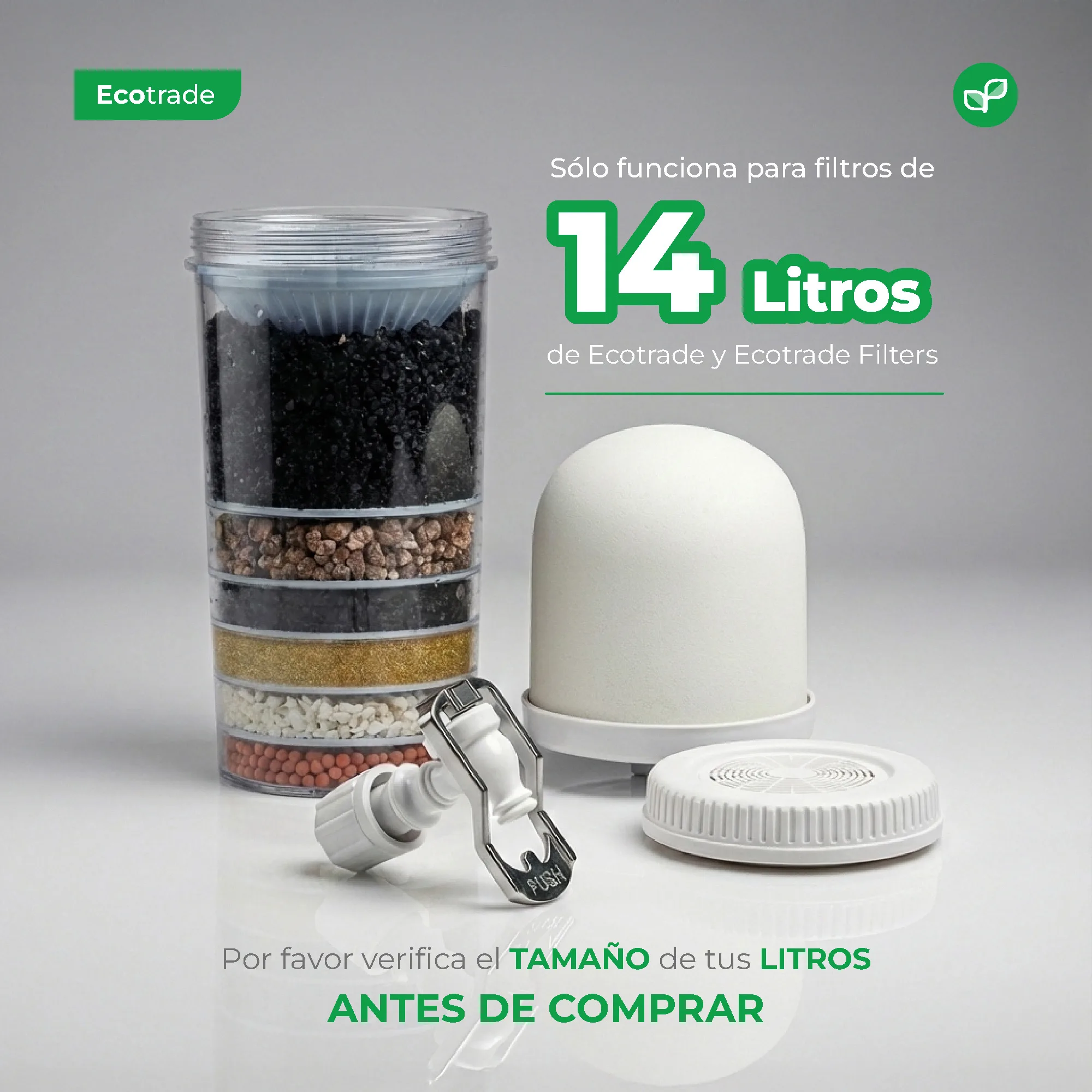 Kit 3 Repuestos 14 Litros mas Llave Magnética Ecotrade - Imagen 3