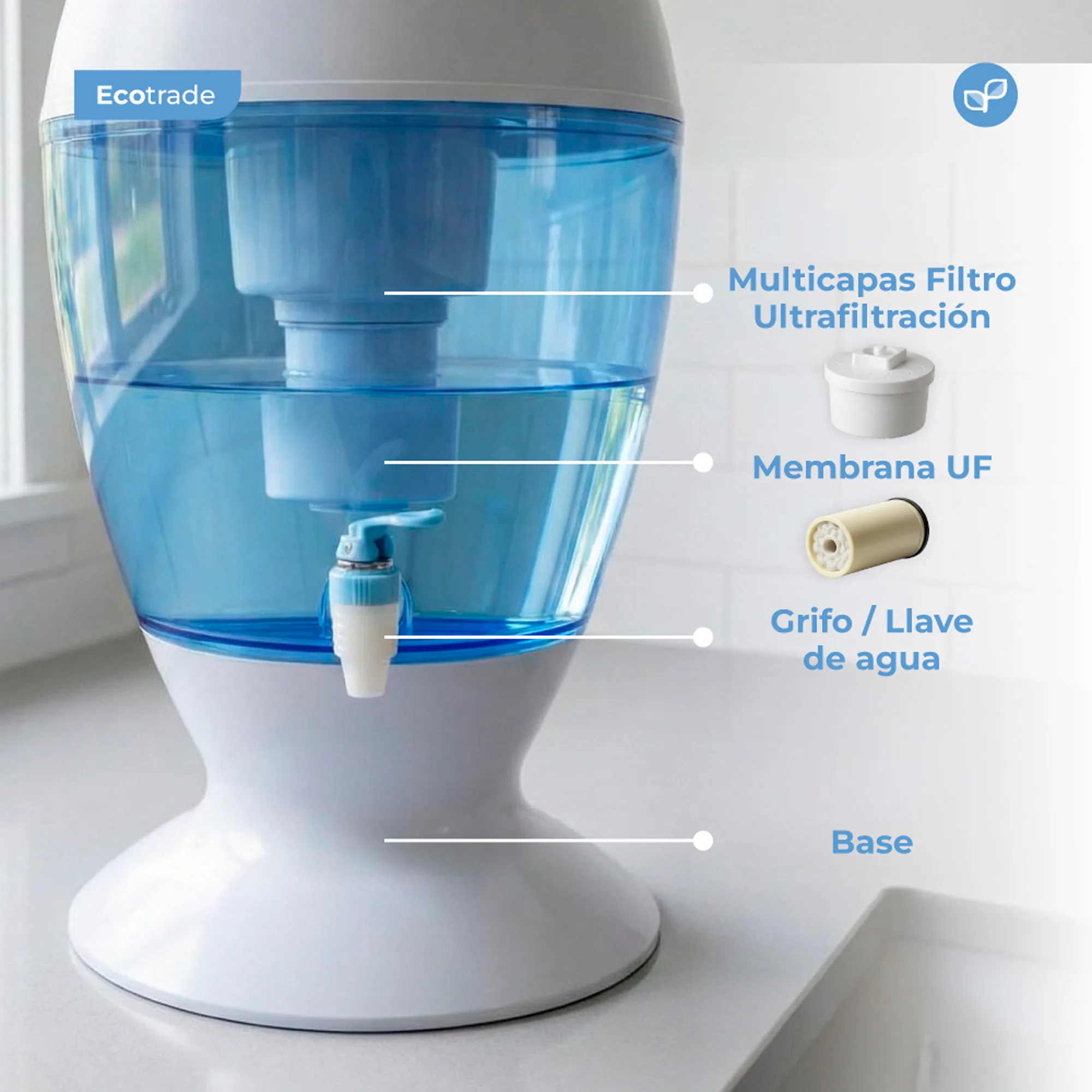 Filtro Purificador de Agua Ultrafiltración 17 Litros - Imagen 5