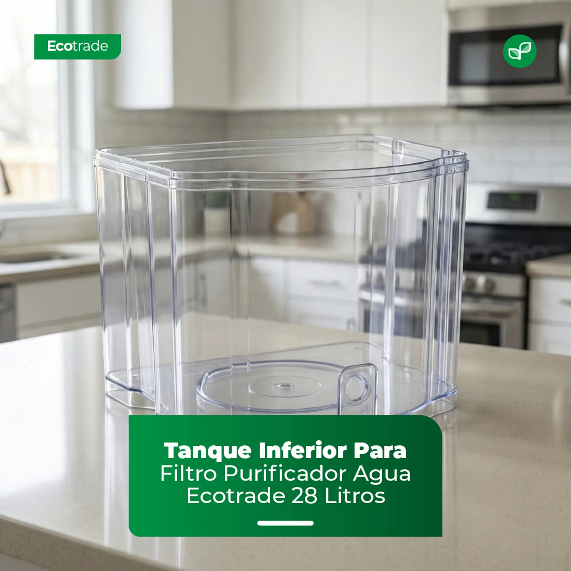 Tanque Inferior Para Filtro Purificador Agua Ecotrade 28 Litros - Imagen 4