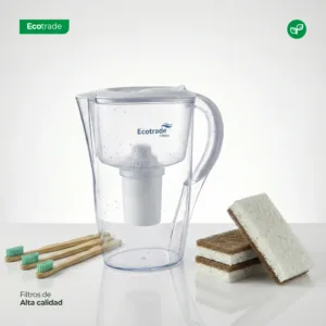 Jarra Purificadora Agua mas 3 Esponjas y 3 Cepillos Azul