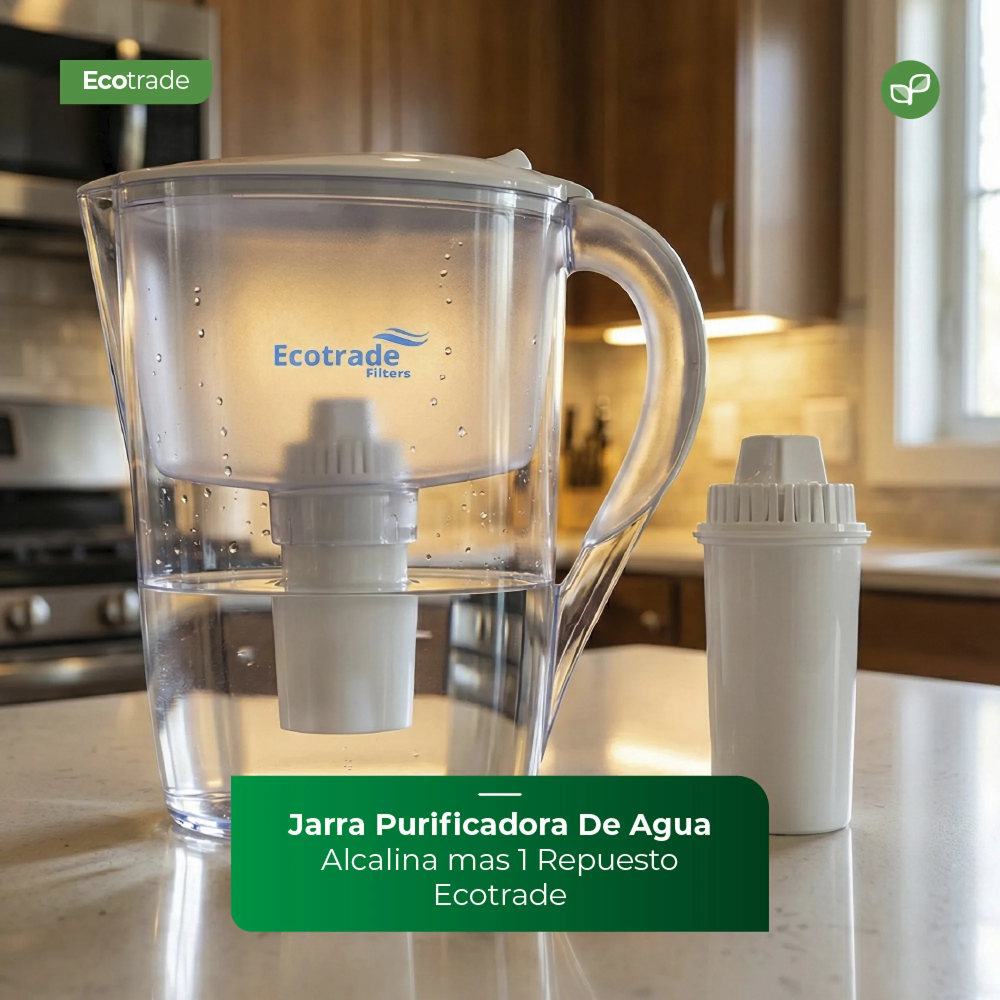 Jarra Purificadora De Agua Alcalina mas 1 Repuesto Ecotrade - Imagen 2