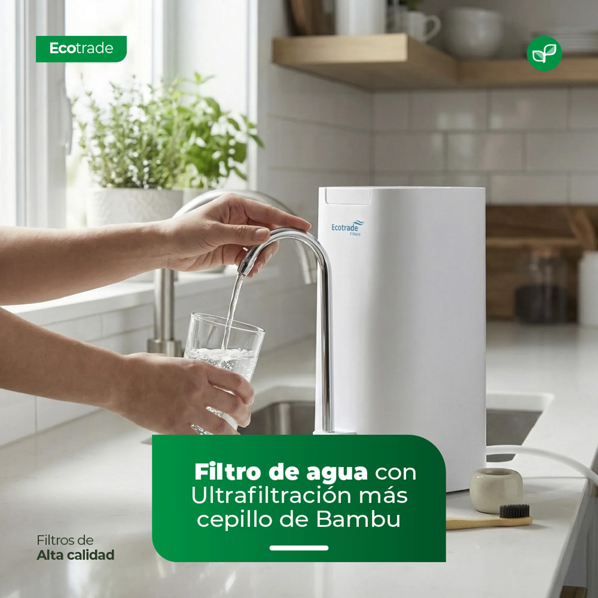 Filtro De Agua Con Ultrafiltración mas Cepillo de Bambu Ecotrade - Imagen 2