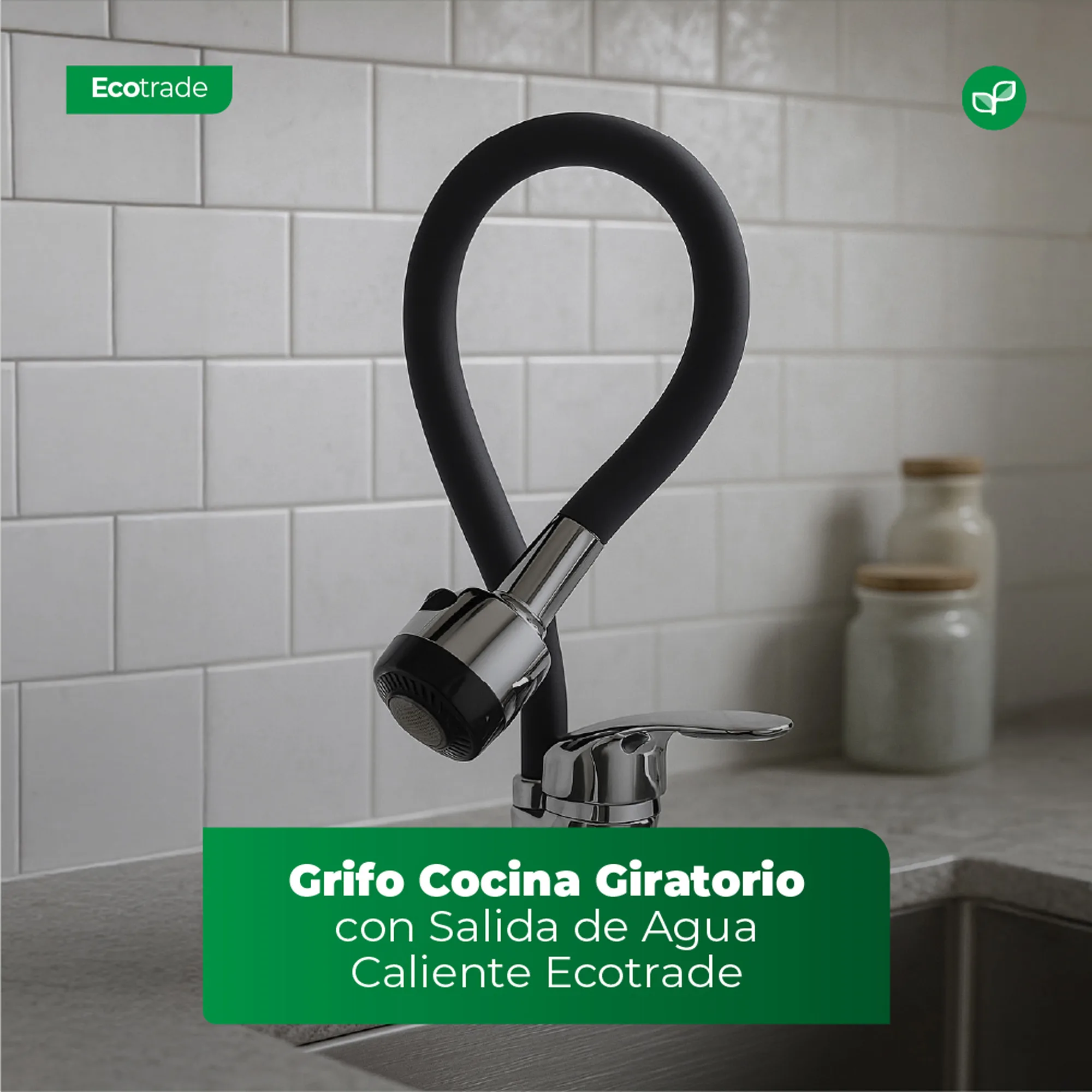 Grifo Cocina Giratorio con Salida de Agua Caliente Ecotrade - Imagen 2