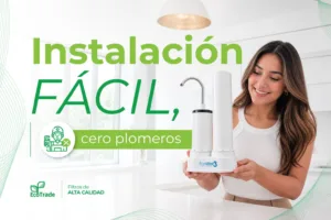 Instala el Filtro EcoUltra 3 en minutos, sin obras ni plomeros. Disfruta agua purificada con doble filtración desde el primer día.
